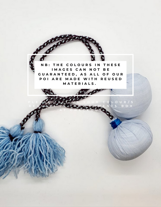 Tūwaenga roa (63cm) Pair of Poi with Fabric Head